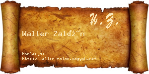 Waller Zalán névjegykártya